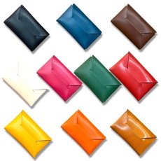 画像1: 10カラー国産ヌメ革/薄い名刺入れ/薄いカードケース (1)