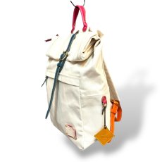 画像3: 4カラー/カラーカスタマイズ/レザーパーツキャンバスリュック /（送料無料）  (3)