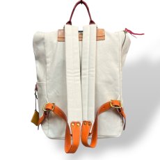 画像4: 4カラー/カラーカスタマイズ/レザーパーツキャンバスリュック /（送料無料）  (4)