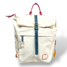画像2: 4カラー/カラーカスタマイズ/レザーパーツキャンバスリュック /（送料無料）  (2)