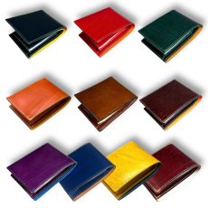 画像1: Luxe Custom Order Ｗallet   二つ折り財布 薄型スリム カスタムカラー オーダーメイド ユニセックス（送料無料） (1)