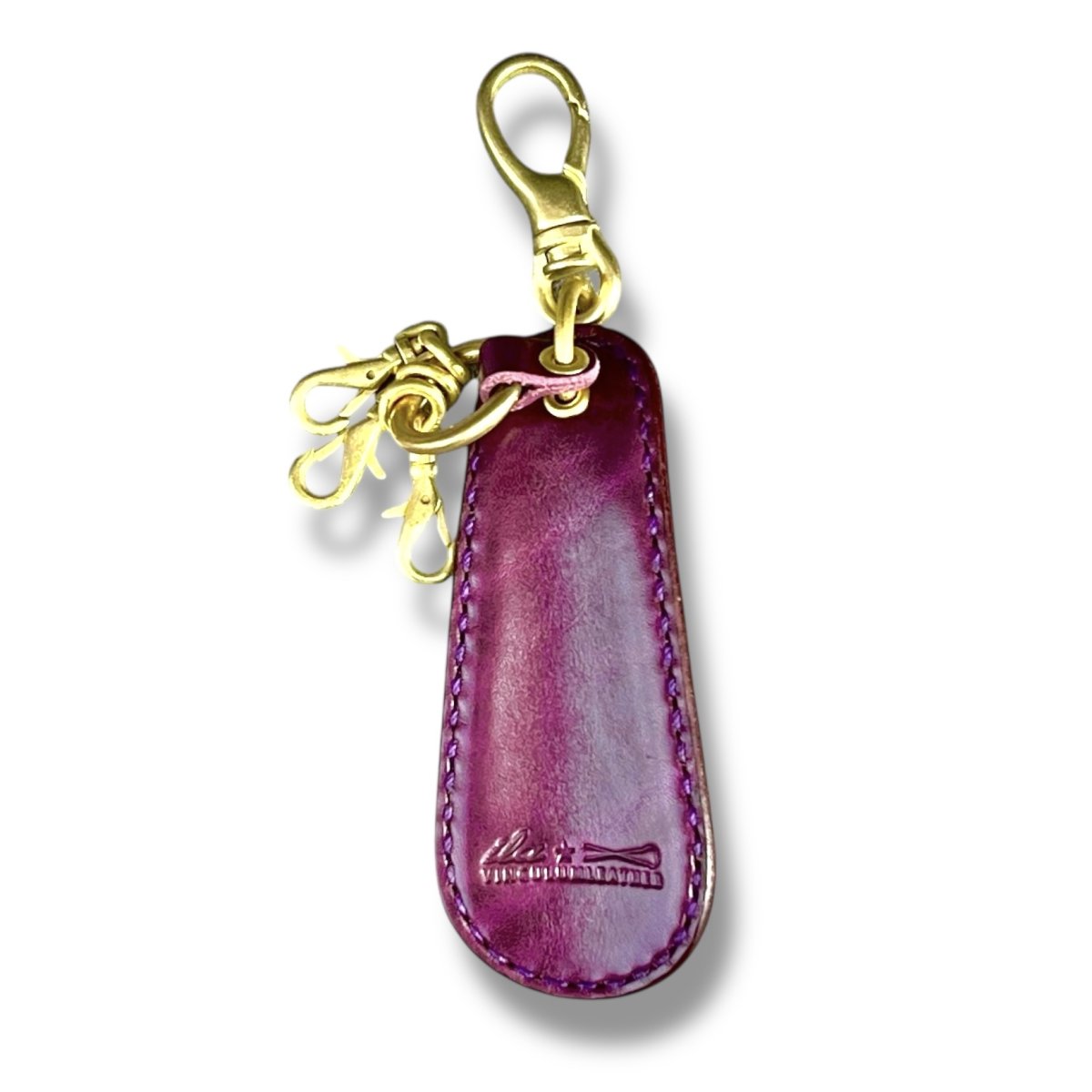 画像9: 10カラーベルギー産ルガトショルダー/シューホーン(靴ベラ）付きレザーキーリング (9)