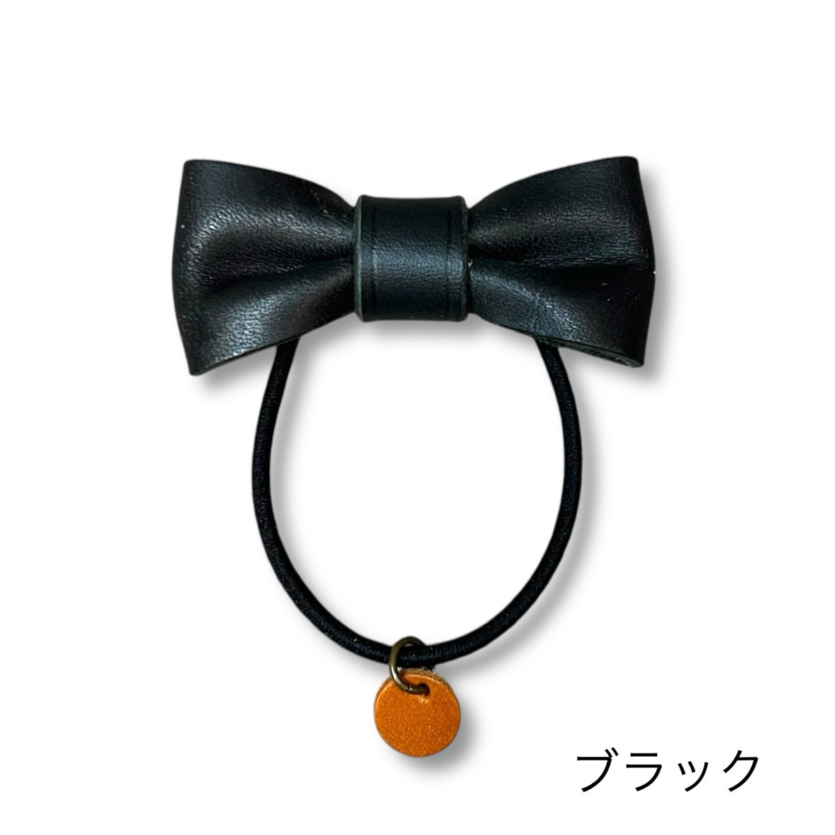 画像10: 9カラー国産ヌメ革/革リボンのヘアゴム/S・M・L (10)