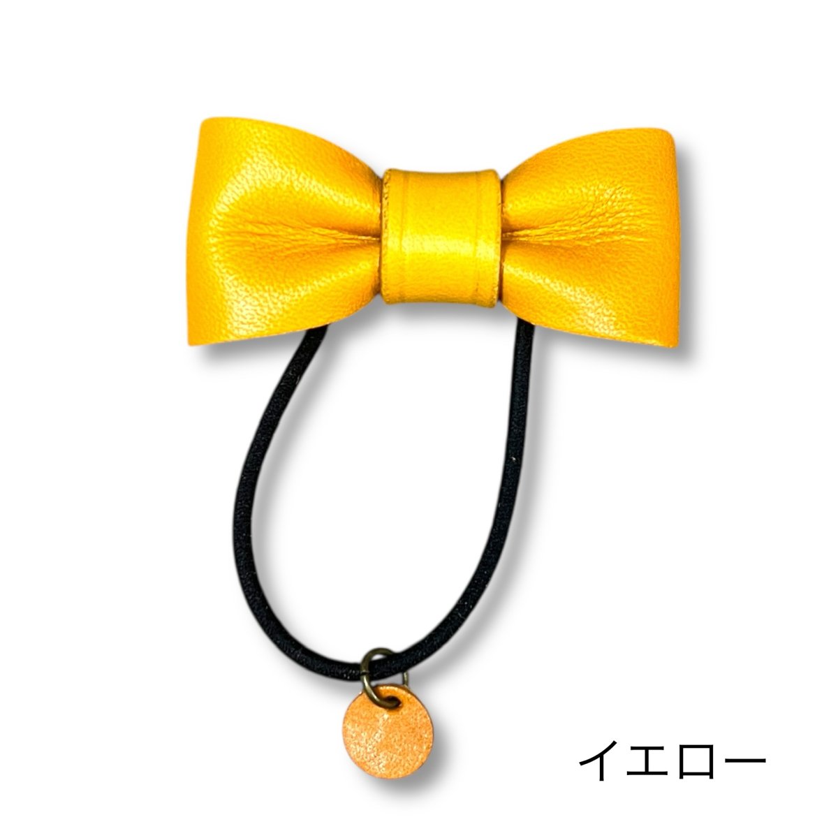 画像11: 9カラー国産ヌメ革/革リボンのヘアゴム/S・M・L (11)