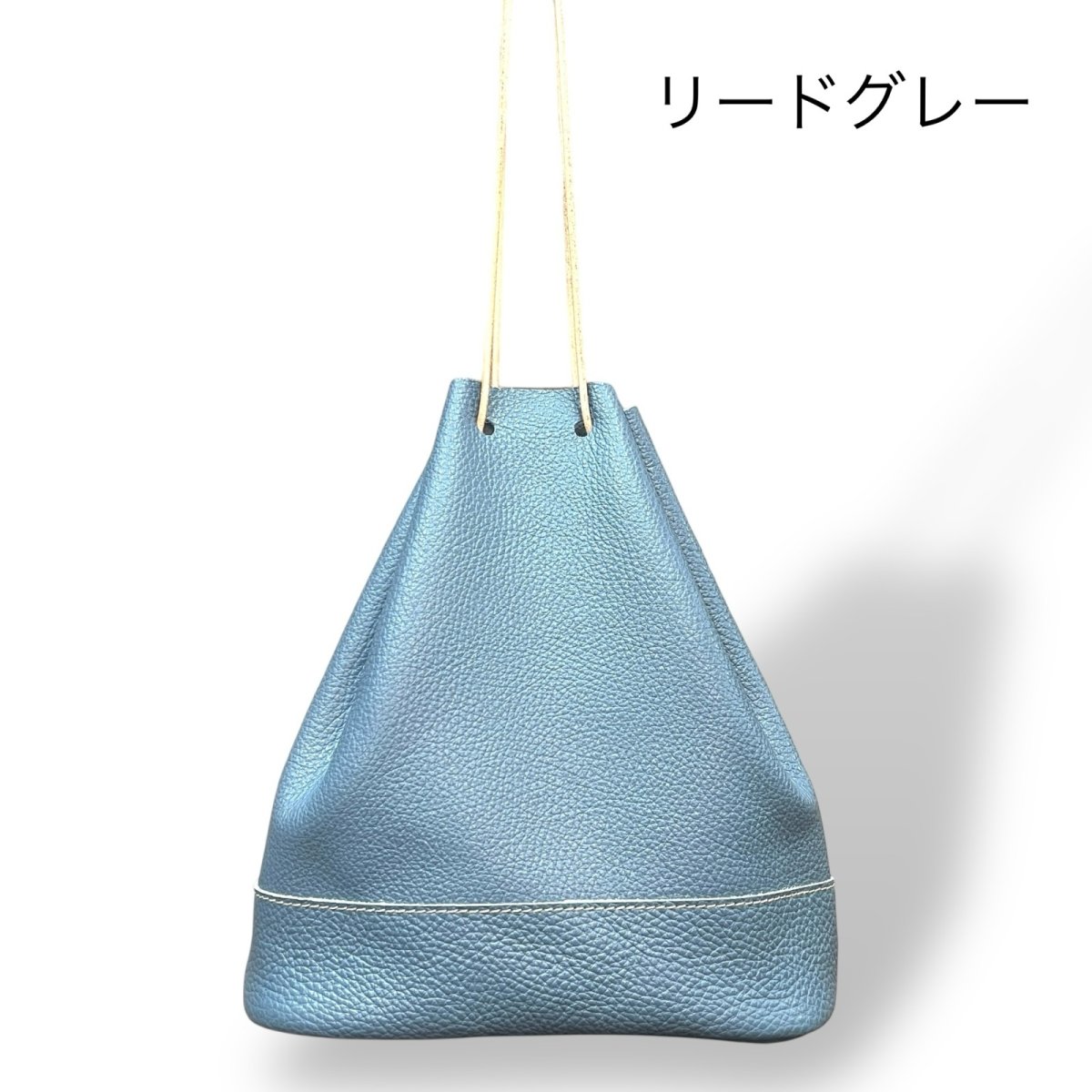 画像5: ４カラー/ヴィンテージカラーレザー巾着バッグ/革巾着バッグ (5)