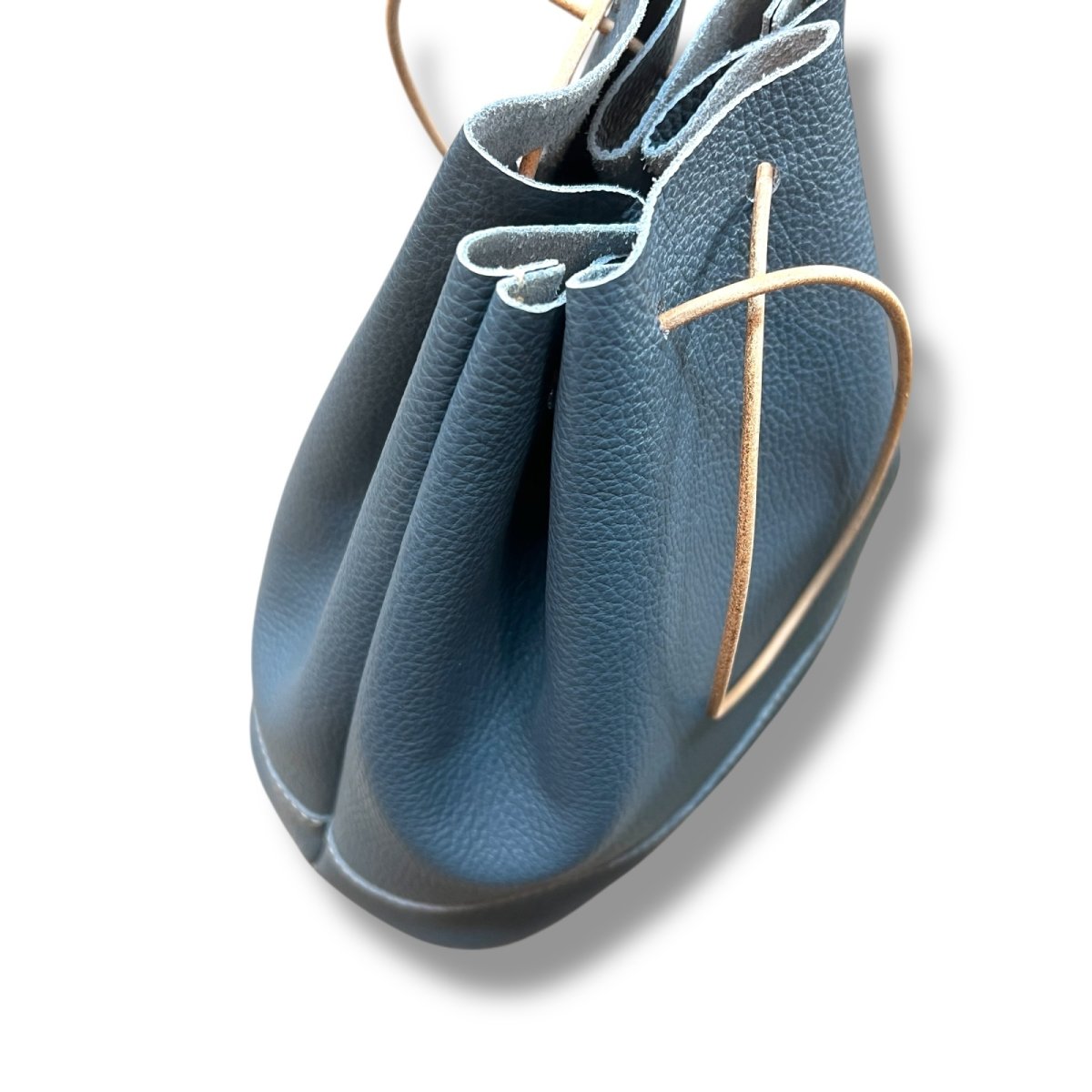 画像13: ４カラー/ヴィンテージカラーレザー巾着バッグ/革巾着バッグ (13)