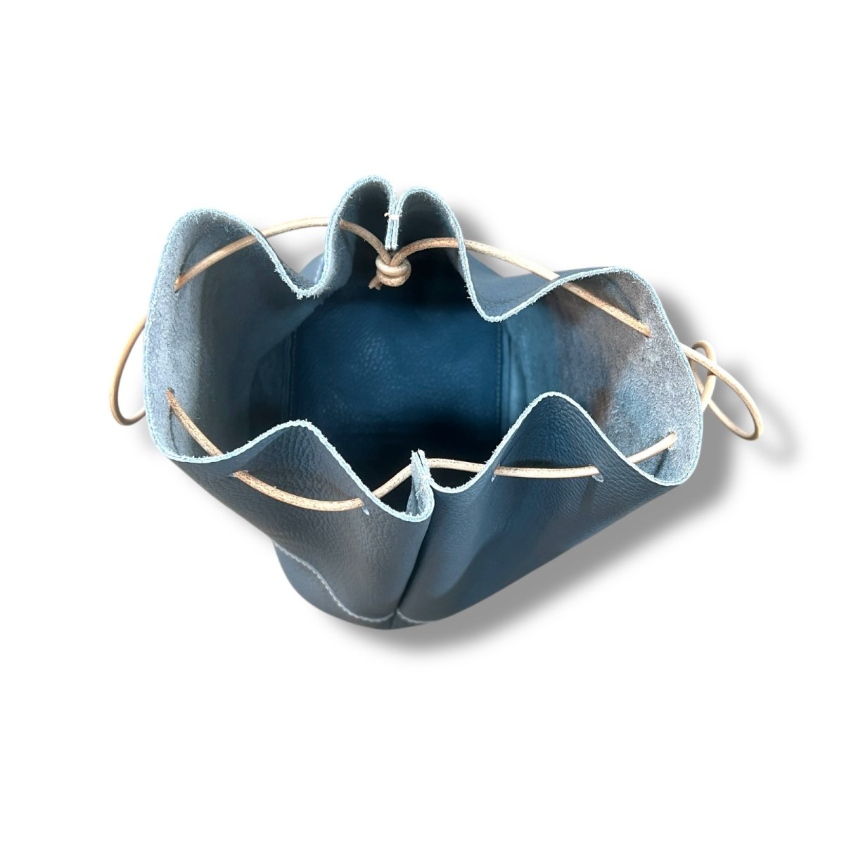 画像8: ４カラー/ヴィンテージカラーレザー巾着バッグ/革巾着バッグ (8)