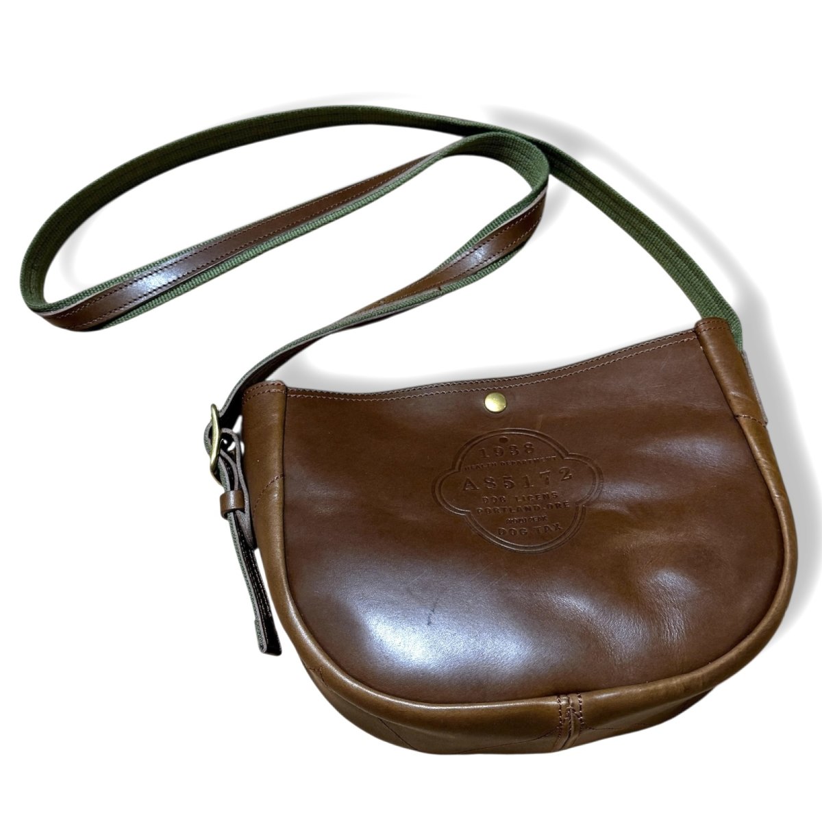 画像4: Dog License Classic Military Heritage Mini Crossbody Bag ミリタリーヘリテージショルダーバッグ 栃木レザー (4)