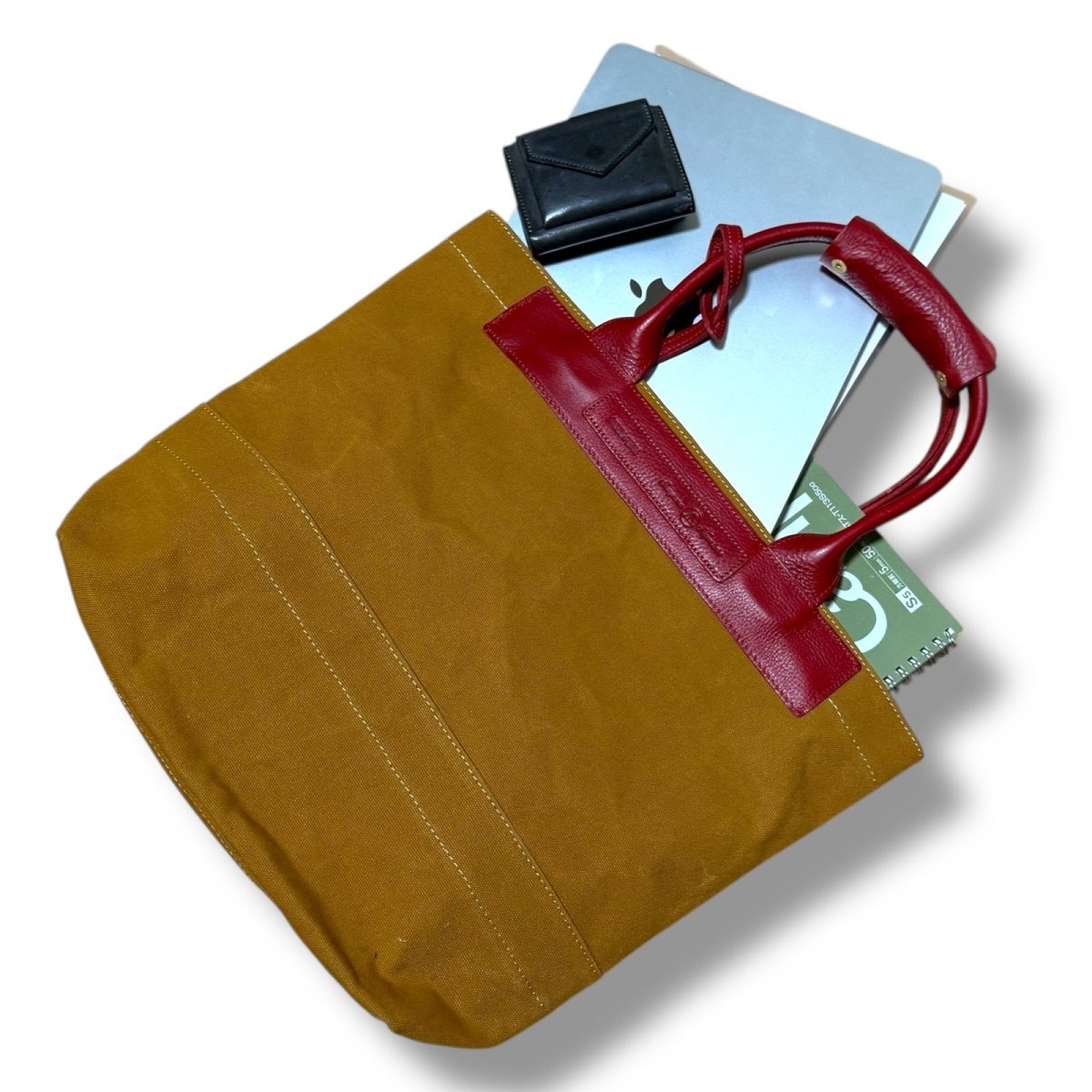 画像11: アーミーダックトラディショナルトート（キャメル）選べるレザーハンドル１２色 (11)