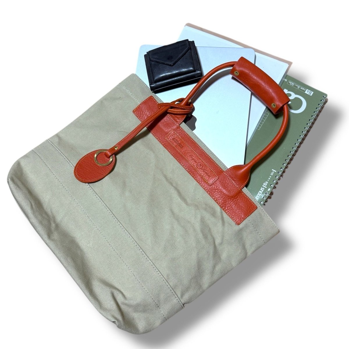 画像11: アーミーダックトラディショナルトート（サンドベージュ）選べるレザーハンドル１２色 (11)