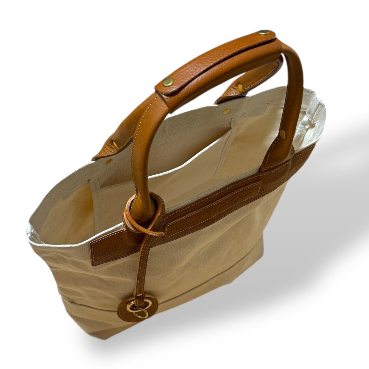 画像18: アーミーダックトラディショナルトート（アイボリー）選べるレザーハンドル１２色 (18)