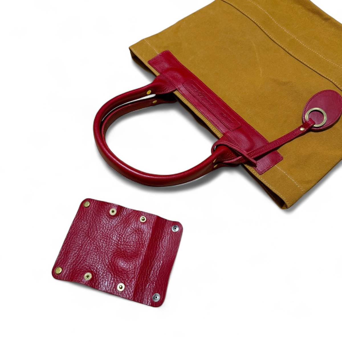 画像19: アーミーダックトラディショナルトート（キャメル）選べるレザーハンドル１２色 (19)