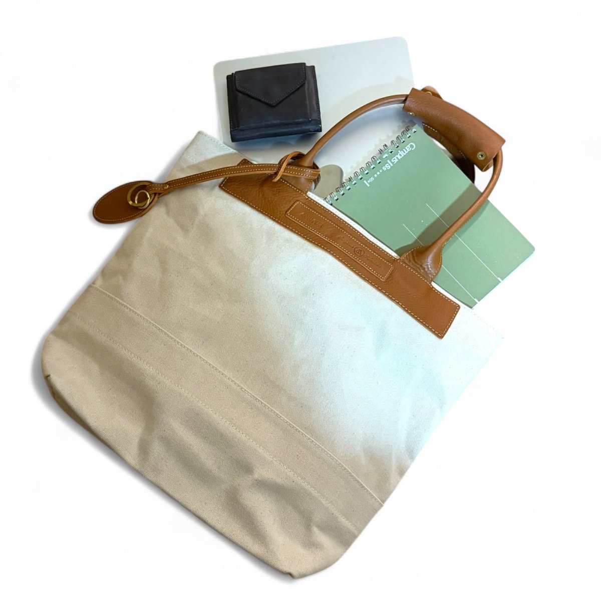 画像11: アーミーダックトラディショナルトート（アイボリー）選べるレザーハンドル１２色 (11)