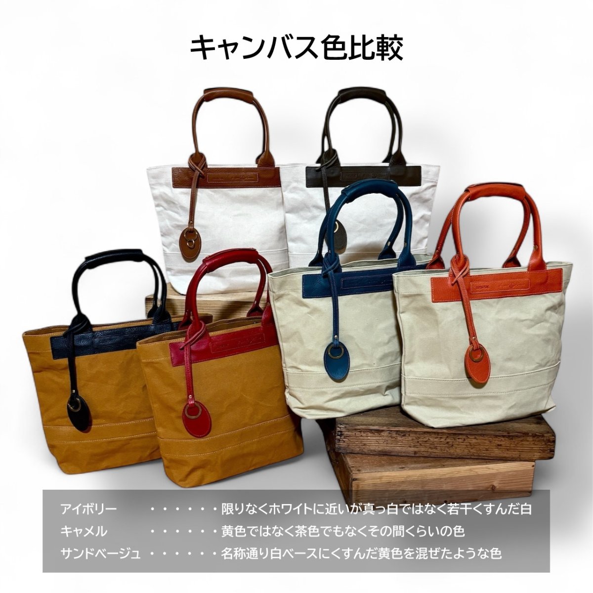 画像25: アーミーダックトラディショナルトート（アイボリー）選べるレザーハンドル１２色 (25)