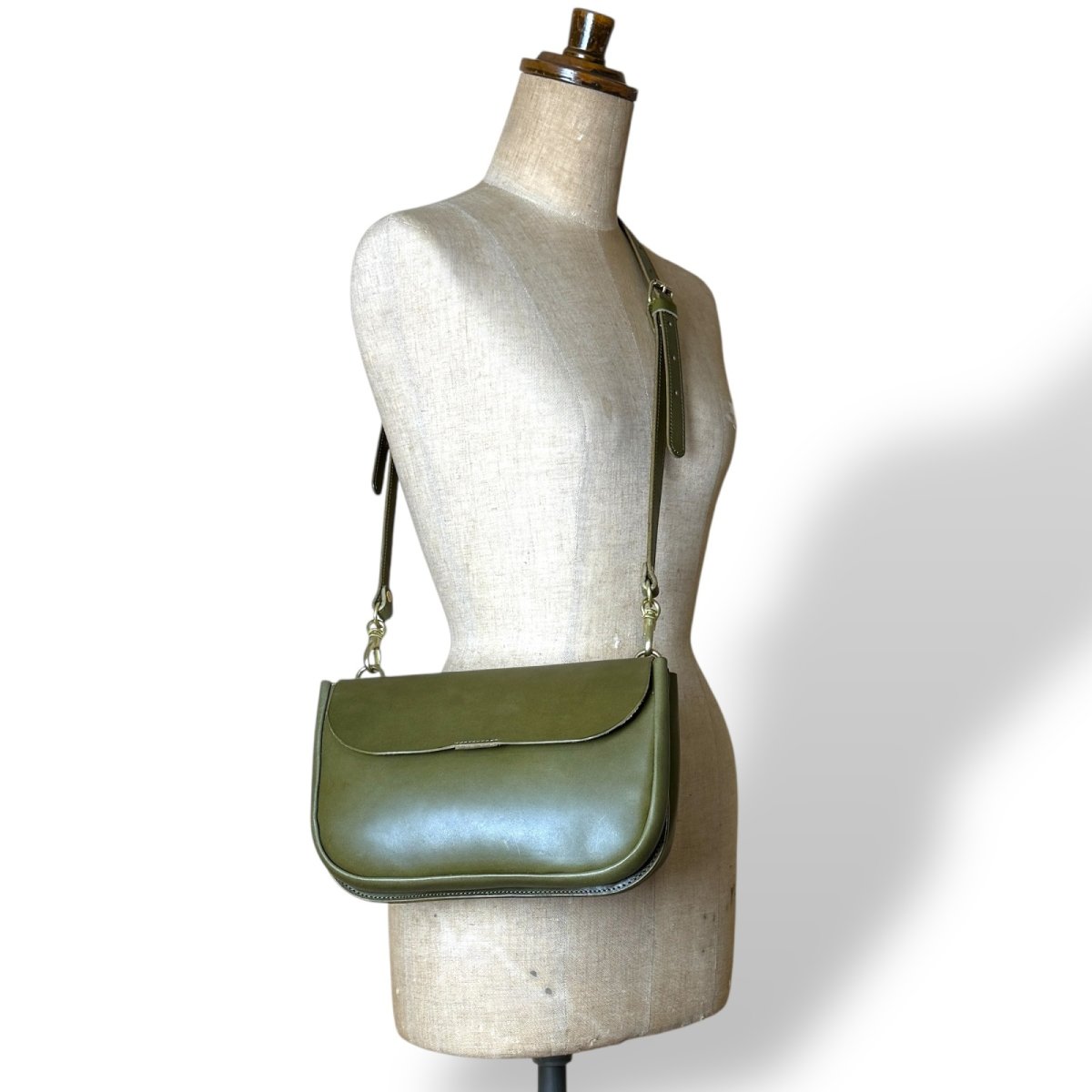 画像3: 5カラー/栃木オイルレザー/パーテーションショルダーバッグ/(送料無料) (3)