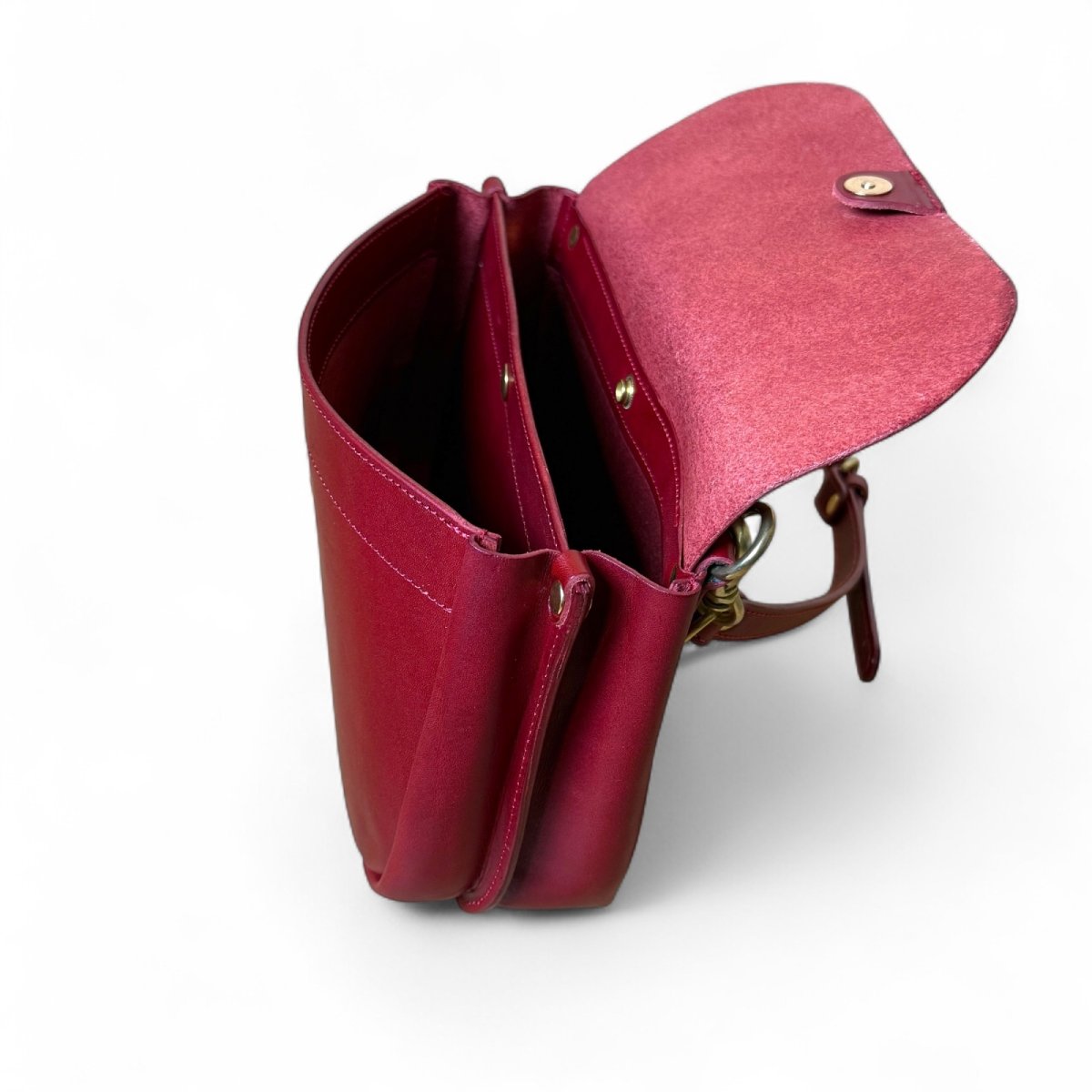 画像15: 5カラー/栃木オイルレザー/パーテーションショルダーバッグ/(送料無料) (15)