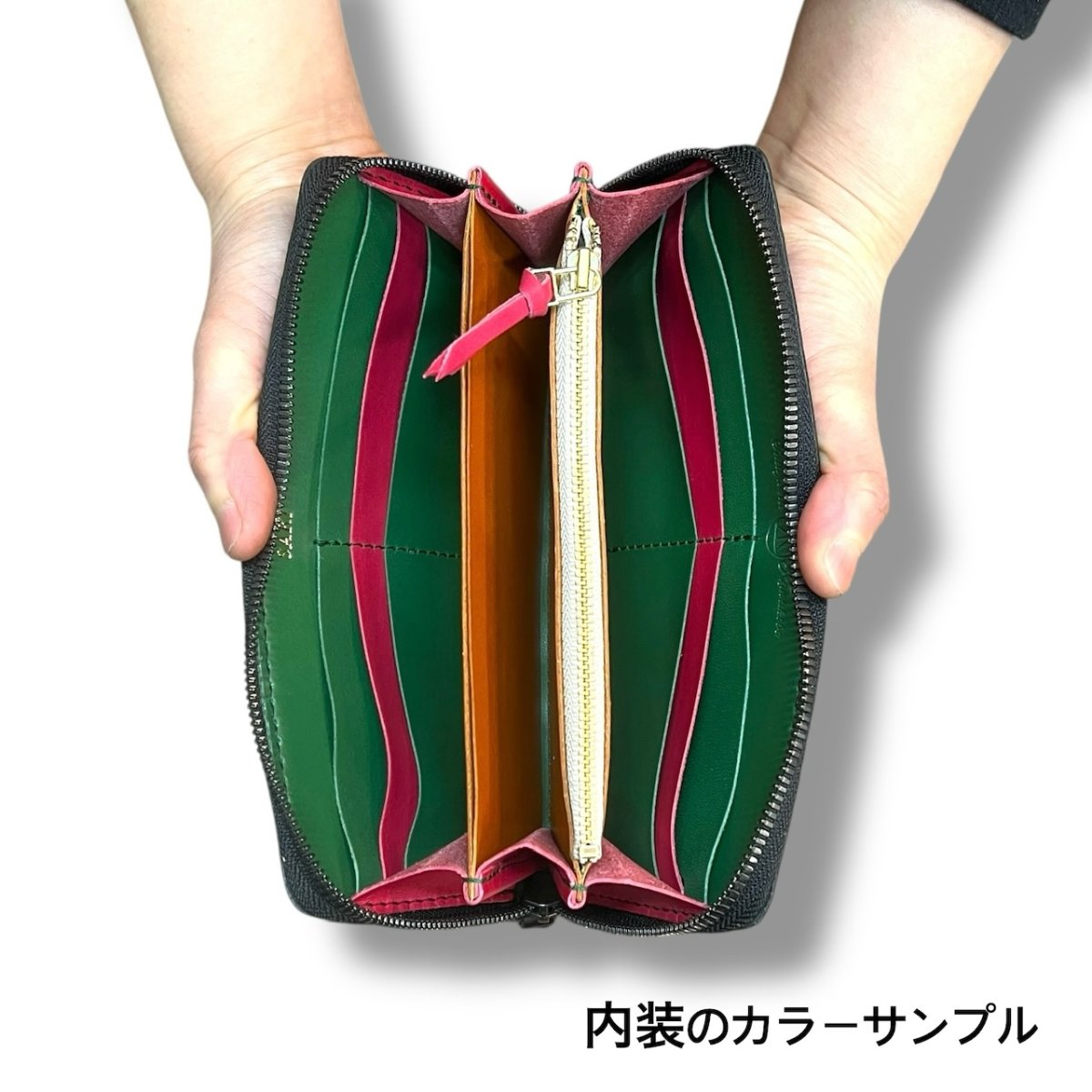 画像23: ラウンドファスナーロングウォレット／ベルギー産ルガトショルダーレザー（送料無料） (23)