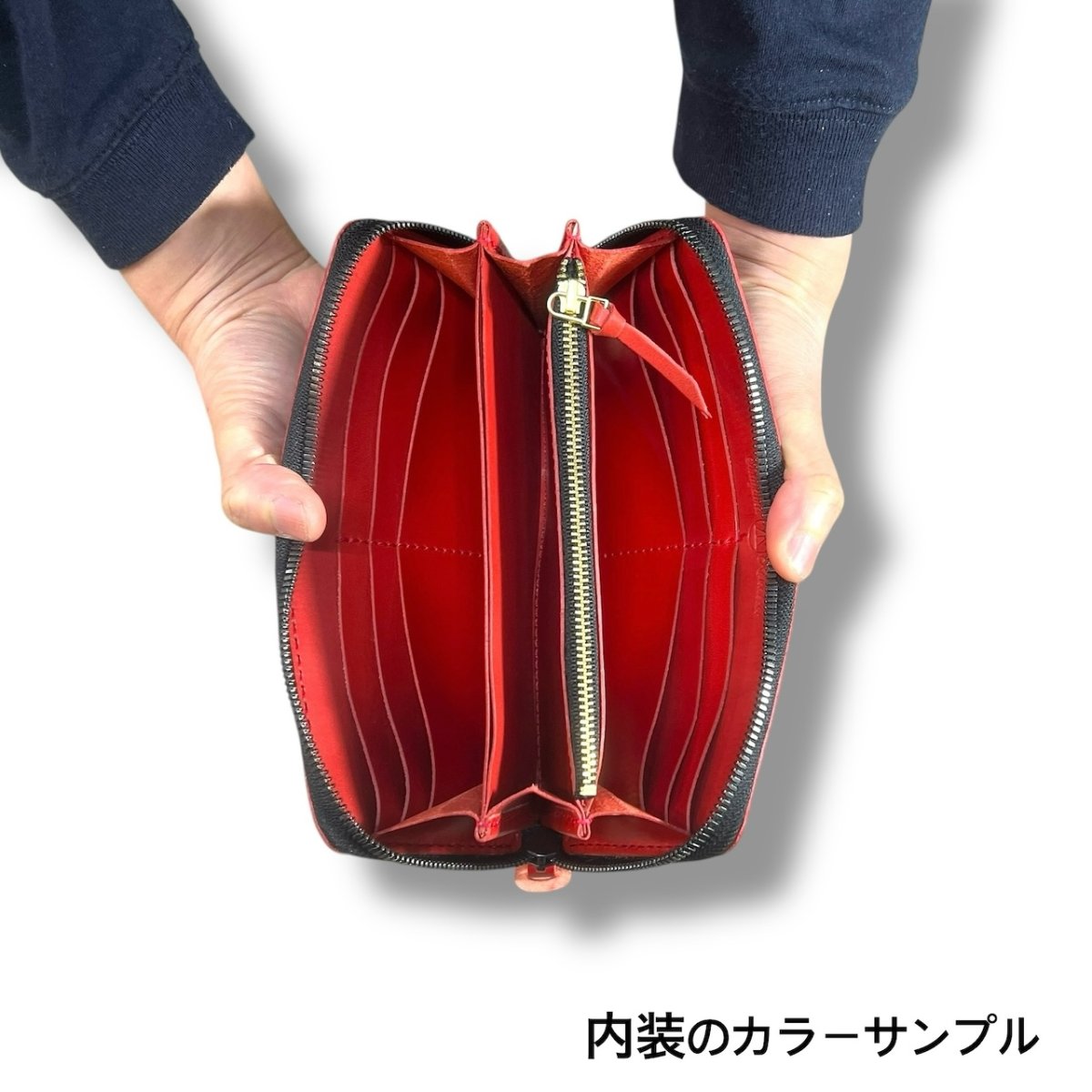 画像13: ラウンドファスナーロングウォレット／ベルギー産ルガトショルダーレザー（送料無料） (13)