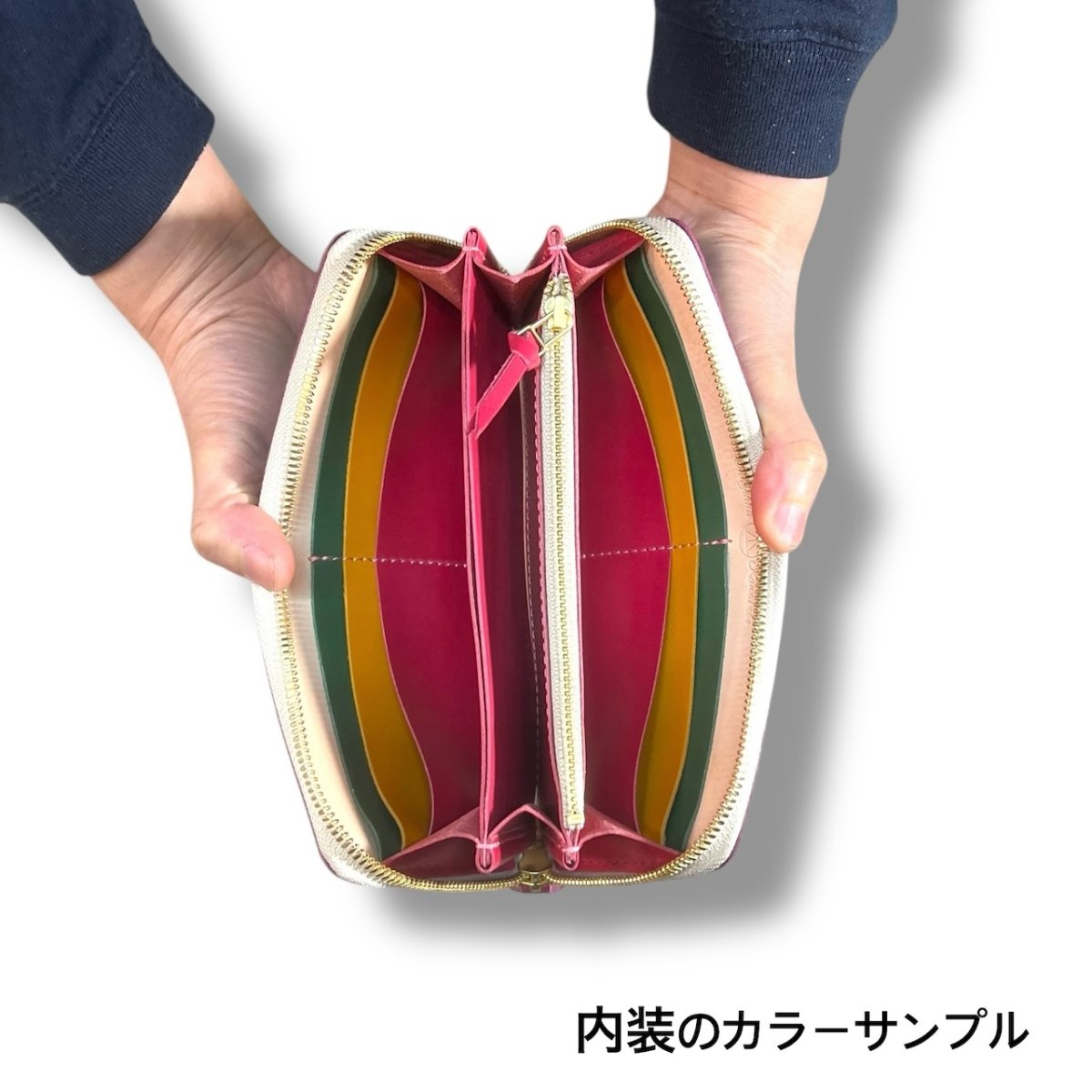 画像14: ラウンドファスナーロングウォレット／ベルギー産ルガトショルダーレザー（送料無料） (14)