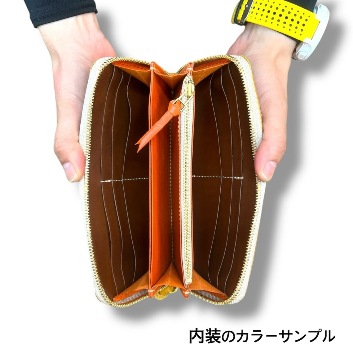 画像15: ラウンドファスナーロングウォレット／ベルギー産ルガトショルダーレザー（送料無料） (15)