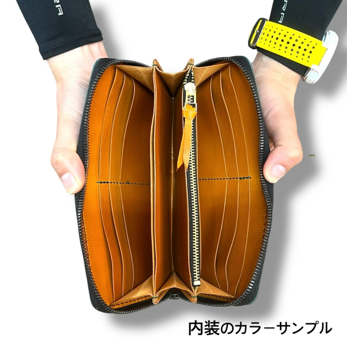 画像16: ラウンドファスナーロングウォレット／ベルギー産ルガトショルダーレザー（送料無料） (16)