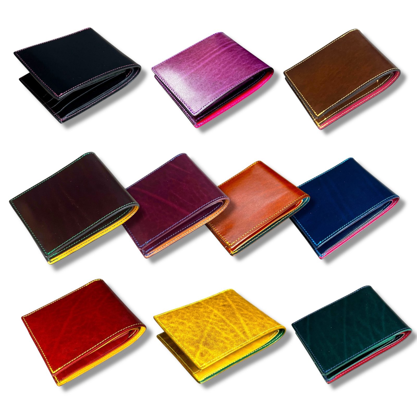 Luxe Custom Order Ｗallet Ver.2   二つ折り札入れ 薄型スリム カスタムカラー オーダーメイド ユニセックス（送料無料）