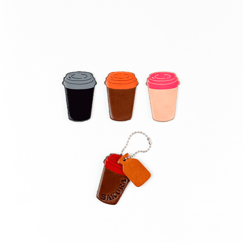 [コーヒー]組み合わせ自由/革のネーム入りミニチャーム